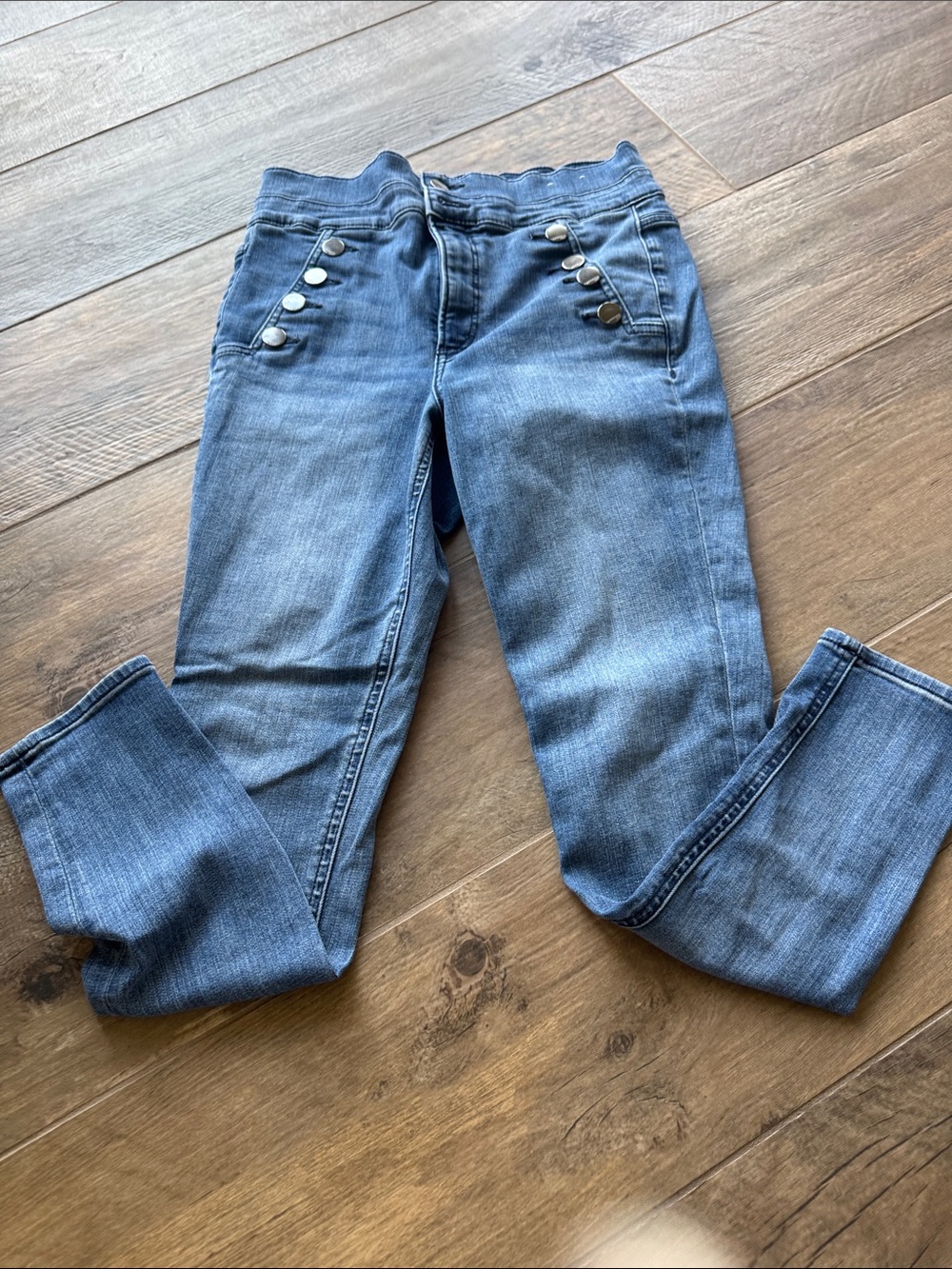 Express Blue Women’s Jeggings with Button Accent